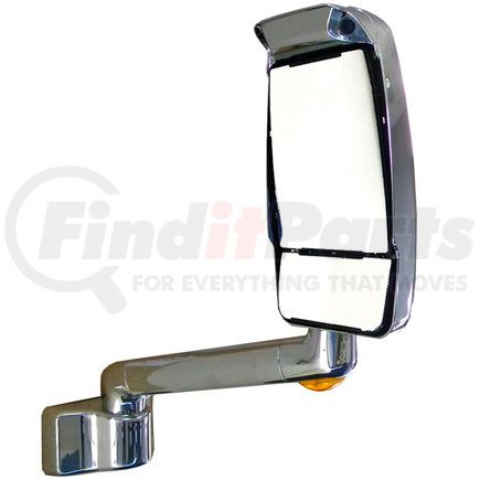 VELVAC 719280 - 2030 series door mirror - chrome, 9" radius base, 17" lighted arm, euromax head, passenger side | door mirror