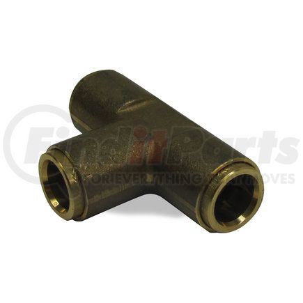 Velvac 17920 Push-Lock Air Brake Fitting, Union Tee, Brass, 1/4"
