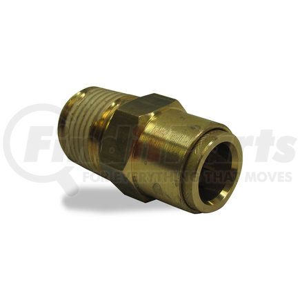 Velvac 17944 Push-Lock Air Brake Fitting, Male Connector, Brass, 3/8" x 1/4"