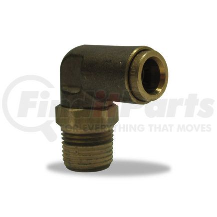 Velvac 17956 Push-Lock Air Brake Fitting, 90° Male Swivel Elbow, Brass, 3/8" x 1/2"