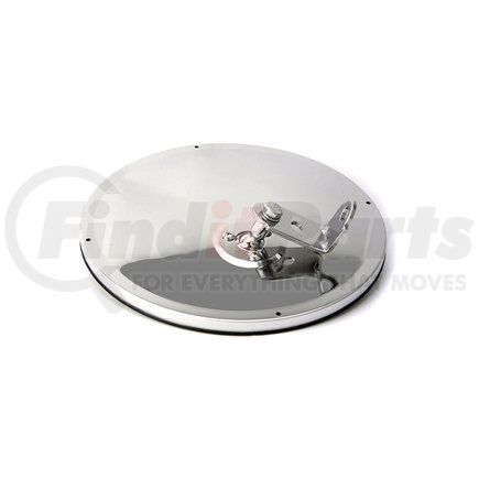 VELVAC 708502 - door blind spot mirror - three screw convex mirror | 8-1/2" offset mount convex mirror, stainless steel | door blind spot mirror