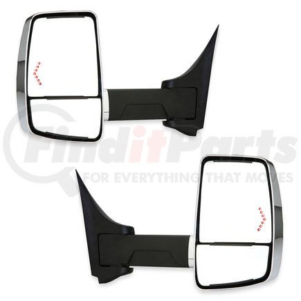 VELVAC 716397 - 2020xg series door mirror - chrome, 102" body width, driver and passenger side | door mirror