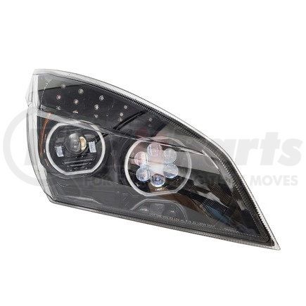 Torque Parts TR567-FRLHL-R Headlight - Passenger Side, LED, Blackout, for 2018+ Freightliner Cascadia Trucks New Body Style