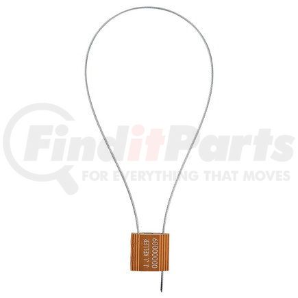 JJ Keller 61571 Cable Seal, 1.5mm Diameter, 12 in. Length, Orange, Stock, Galvanized Steel, with Aluminum Lock Body
