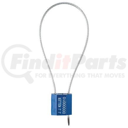 JJ Keller 61582 Cable Seal, 2.5mm Diameter, 12 in. Length, Blue, Stock, Galvanized Steel, with Aluminum Lock Body