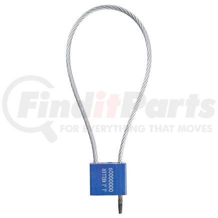 JJ Keller 61598 Cable Seal, 5.0mm Diameter, 18" Length, Blue, Stock, Galvanized Steel, with Aluminum Lock Body