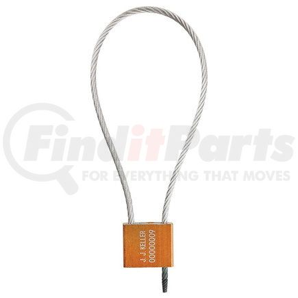 JJ Keller 61599 Cable Seal, 5.0mm Diameter, 18" Length, Orange, Stock, Galvanized Steel, with Aluminum Lock Body