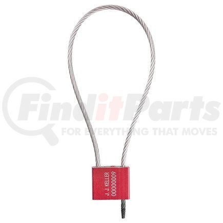 JJ Keller 61600 Cable Seal, 5.0mm Diameter, 18" Length, Red, Stock, Galvanized Steel, with Aluminum Lock Body