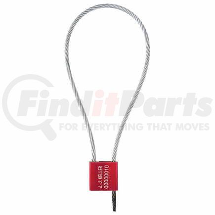 JJ Keller 61596 Cable Seal, 4.0mm Diameter, 18" Length, Red, Stock, Galvanized Steel, with Aluminum Lock Body