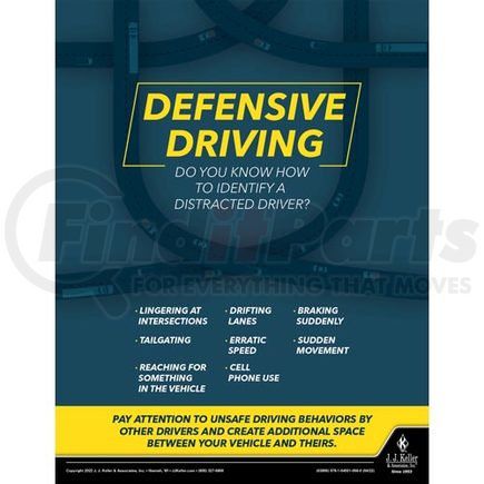 JJ Keller 63896 Driver Awareness Safety Poster - Defensive Driving