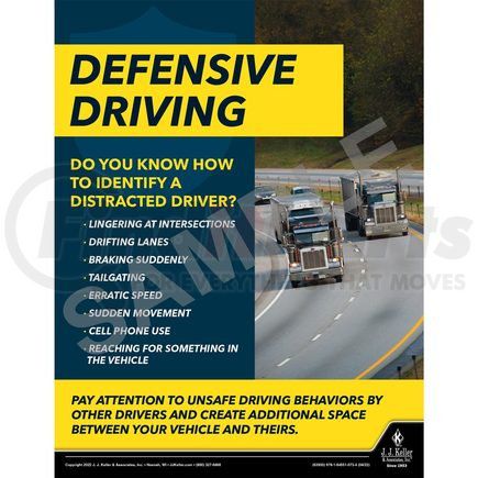 JJ Keller 63930 Transportation Safety Poster - Defensive Driving