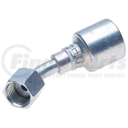 Gates G25235-0406 Hyd Coupling/Adapter- Female Flat-Face O-Ring Swivel - 45 Bent Tube (MegaCrimp)