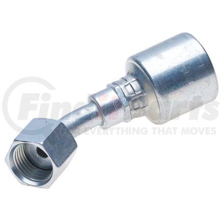 Gates G25235-0808 Hyd Coupling/Adapter- Female Flat-Face O-Ring Swivel - 45 Bent Tube (MegaCrimp)