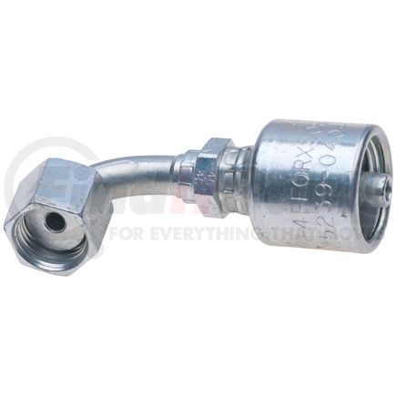 Gates G25239-0604 Hyd Coupling/Adapter- Female Flat-Face O-Ring Swivel - 90 Bent Tube (MegaCrimp)