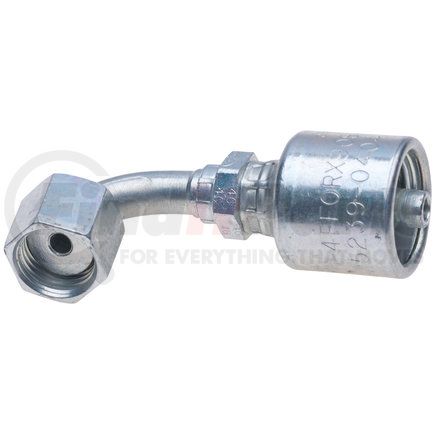 Gates G25239-0404 Hyd Coupling/Adapter- Female Flat-Face O-Ring Swivel - 90 Bent Tube (MegaCrimp)