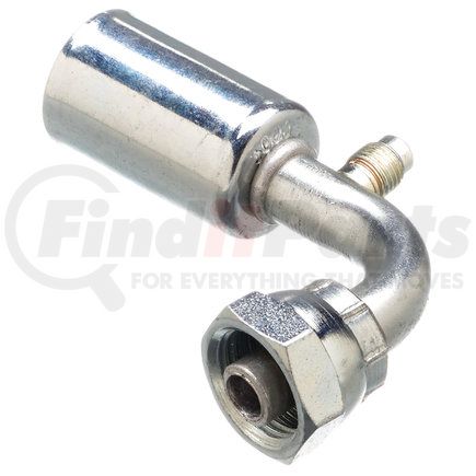 Gates G45587-0808 Female SAE Tube O-Ring Nut Swivel-R12 SVC Port-90 Bent Tube-Alum (PolarSeal ACA)