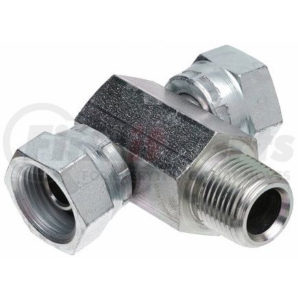 Gates G60186-0808 Female Pipe Swivel NPSM on Run to Male Pipe NPTF - Tee (SAE to SAE)