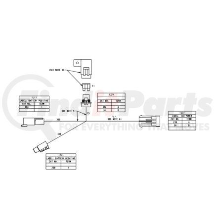 Peterbilt 16-10057-1500 Power Supply Wiring Harness