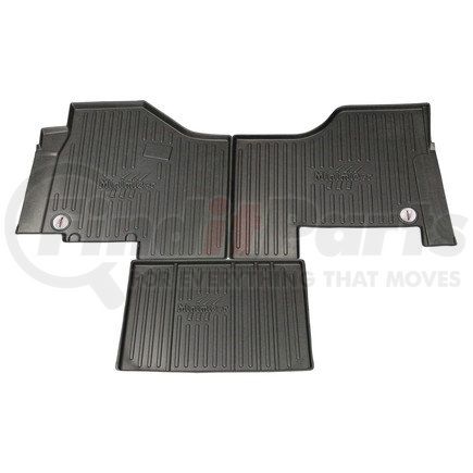 MINIMIZER 10002608 - floor mats - black, 3 piece, with  logo, auto transmission, front, center row, for kenworth and peterbilt | flmt-k,pccr,aut,mnzr