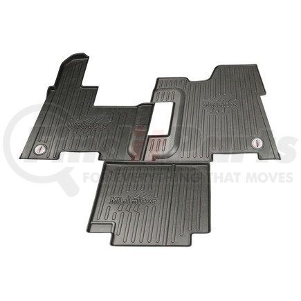 MINIMIZER 10002675 - floor mats - black, 3 piece, with  logo, manual transmission, front, center row, for peterbilt | flmt-k,pete,v3,mnzr