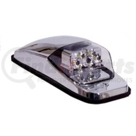 Maxxima M27011YCL Marker Light - Amber, Clear Lens, 8 LEDs, Chrome Housing, Surface Mount