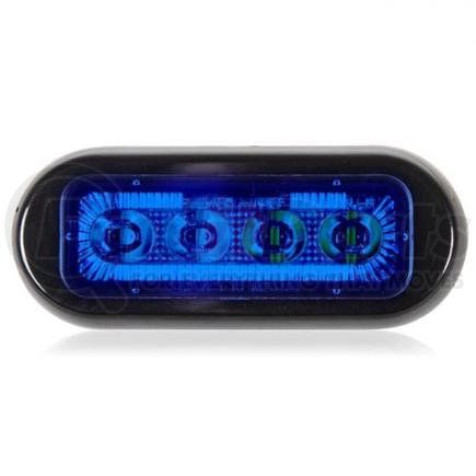 Maxxima M20484BCL 4 LED Rectangular Surface Mount Warning Blue Clear