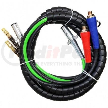 Torque Parts TR813212 Air Line/ABS Cable - 12 ft., 3-in-1 Wrap, 7-Way, Air Hoses with Gladhand Handle Grip