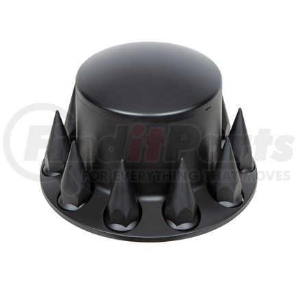 UNITED PACIFIC 10342 - axle hub cover - matte black dome rear axle cover with 33mm spike thread-on nut cover | matte black dome rear axle cover with 33mm spike thread-on nut cover
