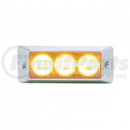 UNITED PACIFIC 37627 Multi-Purpose Warning Light - High Power Warning Light, with Chrome Bezel and Amber LED's