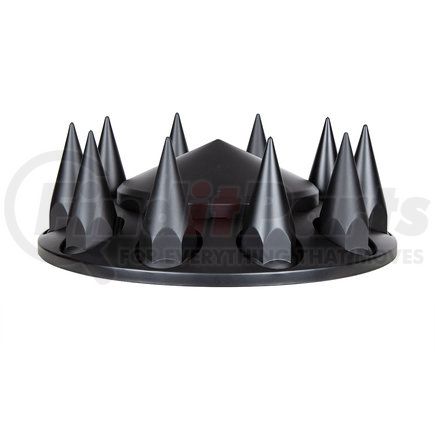 UNITED PACIFIC 10336 - axle hub cover - matte black pointed front axle cover with 33mm spike thread-on nut cover | matte black pointed front axle cover with 33mm spike thread-on nut cover