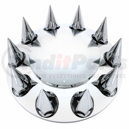 United Pacific 10252 Axle Hub Cover Kit - Axle Cover Set (Spike), Front, Chrome, for International