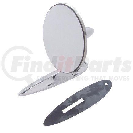 UNITED PACIFIC C555728-CVX - door mirror - convex exterior mirror with gasket and hardware for 1955-57 chevy passenger car | convex exterior mirror with gasket & hardware for 1955-57 chevy passenger car