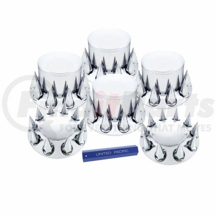 UNITED PACIFIC 10307 - axle hub cover kit - chrome dome axle cover combo kit with 33mm spike nut cover & nut cover tool | chrome dome axle cover combo kit with 33mm spike nut cover & nut cover tool