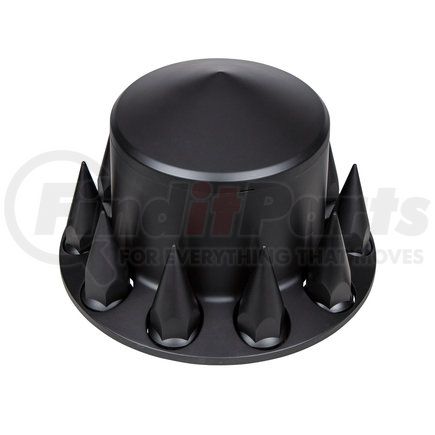 UNITED PACIFIC 10337 - axle hub cover - matte black pointed rear axle cover with 33mm spike thread-on nut cover | matte black pointed rear axle cover with 33mm spike thread-on nut cover