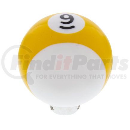 United Pacific 70758 Manual Transmission Shift Knob - Gearshift Knob, Yellow Striped, 9 Ball