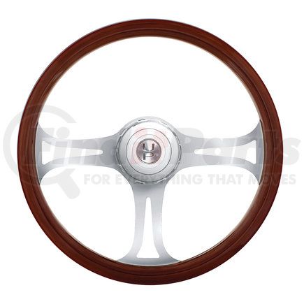 United Pacific 88183 Steering Wheel - 18", Blade Style Wood, for 2006+ Peterbilt/2003+ Kenworth Trucks