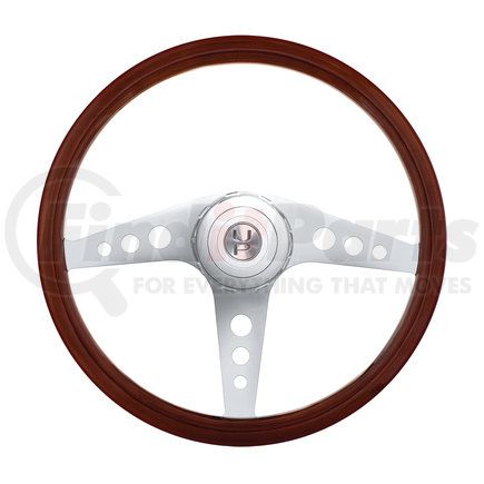UNITED PACIFIC 88181 - steering wheel - 18" gt style wood steering wheel for 2006+ peterbilt and 2003+ kenworth trucks | 18" gt style wood steering wheel, hub&horn button kit for ptrblt 2003+&kw 2003+