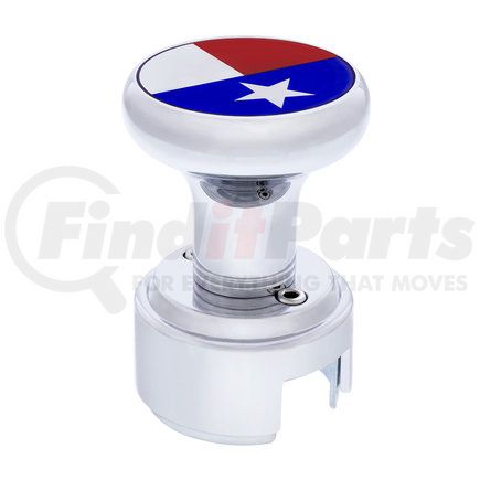 United Pacific 70793 Manual Transmission Shift Knob - Gearshift Knob, Chrome, 13/15/18 Speed Thread-on, with Adapter, Texas Flag