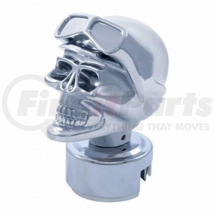 United Pacific 70642 Manual Transmission Shift Knob - Gearshift Knob, Chrome, Skull Biker, 13/15/18 Speed, with Adapter