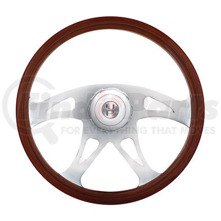 UNITED PACIFIC 88179 - steering wheel - 18" boss style wood steering wheel for 2006+ peterbilt and 2003+ kenworth trucks | 18" boss style wood steerng whl, hub&horn button kit for ptrblt 2006+&kw 2003+