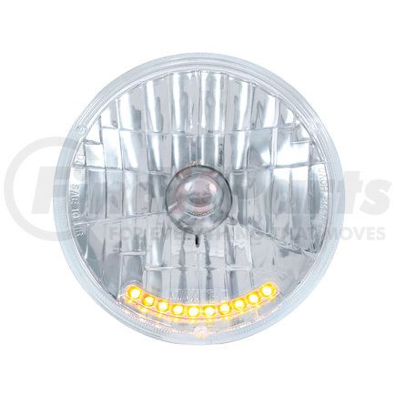 United Pacific S2010LED Headlight - RH/LH, 7", Round, Chrome Housing, High/Low Beam, HB2/9003 Bulb, with 10 Amber LED Position Light