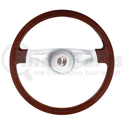 United Pacific 88123 Steering Wheel - 18" Chrome, 2 Spoke, with Hub, for Peterbilt 1998-2005 and Kenworth 2001-2002