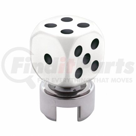 United Pacific 70616 Manual Transmission Shift Knob - Gearshift Knob, White Dice, 13/15/18 Speed, with Adapter