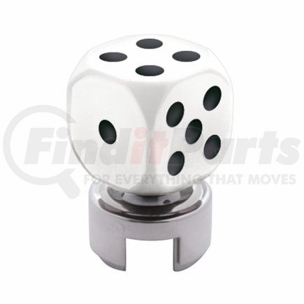 UNITED PACIFIC 70616 - manual transmission shift knob - white dice 13/15/18 speed gearshift knob with adapter | white dice 13/15/18 speed gearshift knob with adapter