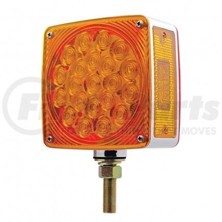 UNITED PACIFIC 38701 - double face turn signal light - 45 led single stud (driver) - amber & red led/amber & red lens | 45 led single stud double face turn signal lght driver-ambr&rd led/ambr&rd lens