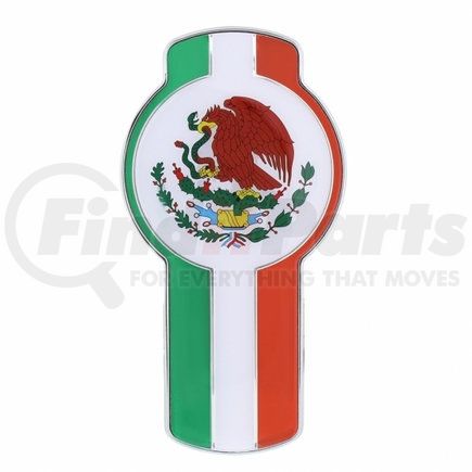 United Pacific 10967 Emblem - Chrome Die Cast Mexico Flag, for Kenworth T680 & T880