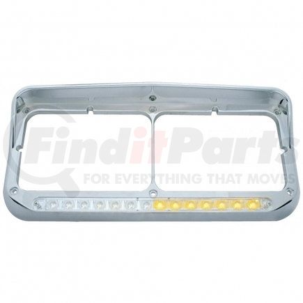 United Pacific 32501 Headlight Bezel - LH, Rectangular, Sequential Dual LED, with Visor