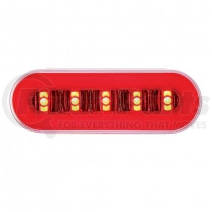 UNITED PACIFIC 36924B - brake / tail / turn signal light - (bulk), 22 led 6" oval "glo" halo, red led/red lens | 22 led 6" oval glolght (stt), divider bar inner design-rd led/red insert (each)