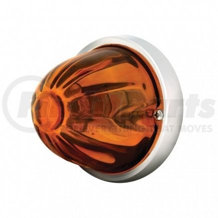 United Pacific 20473 Marker Light - Halogen, Amber/Glass Lens with Watermelon Design, Large, Double Contact Bulb