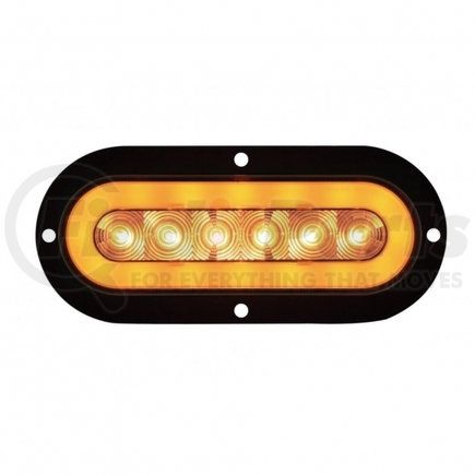 United Pacific 36956 Turn Signal Light - 22 LED 6" Oval Flange Mount "Glo", Amber LED/Clear Lens